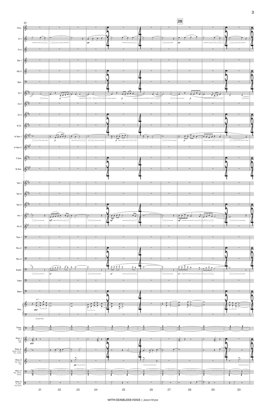With Ceaseless Voice (score only) Concert Band scores gallery preview page 4