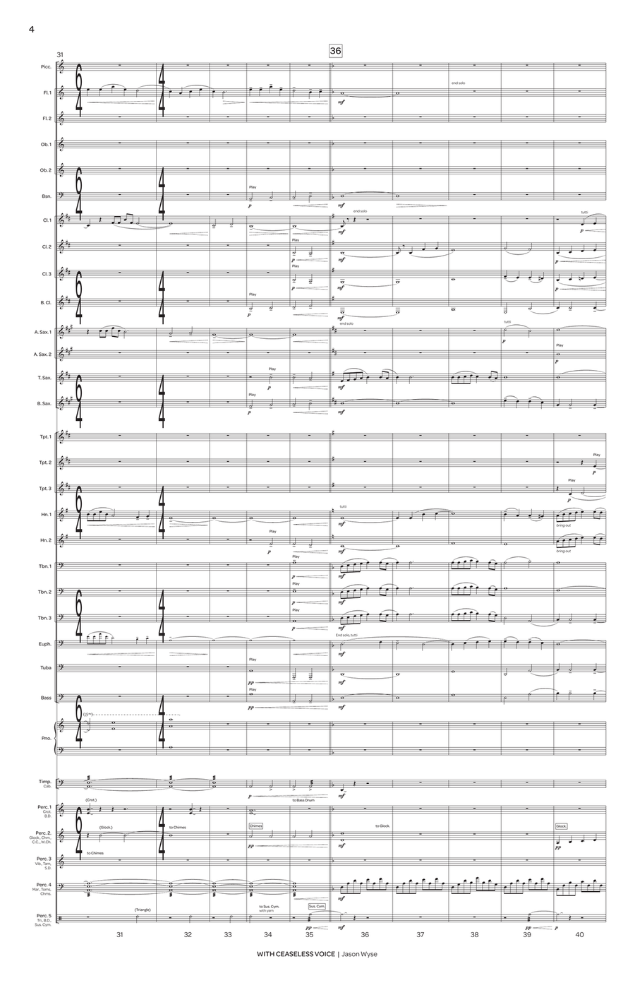 With Ceaseless Voice (score only) Concert Band scores gallery preview page 5