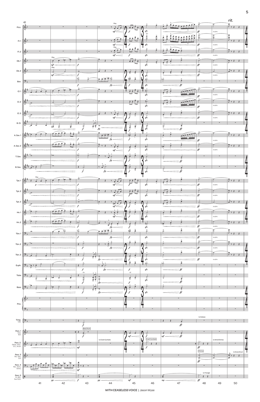 With Ceaseless Voice (score only) Concert Band scores gallery preview page 6