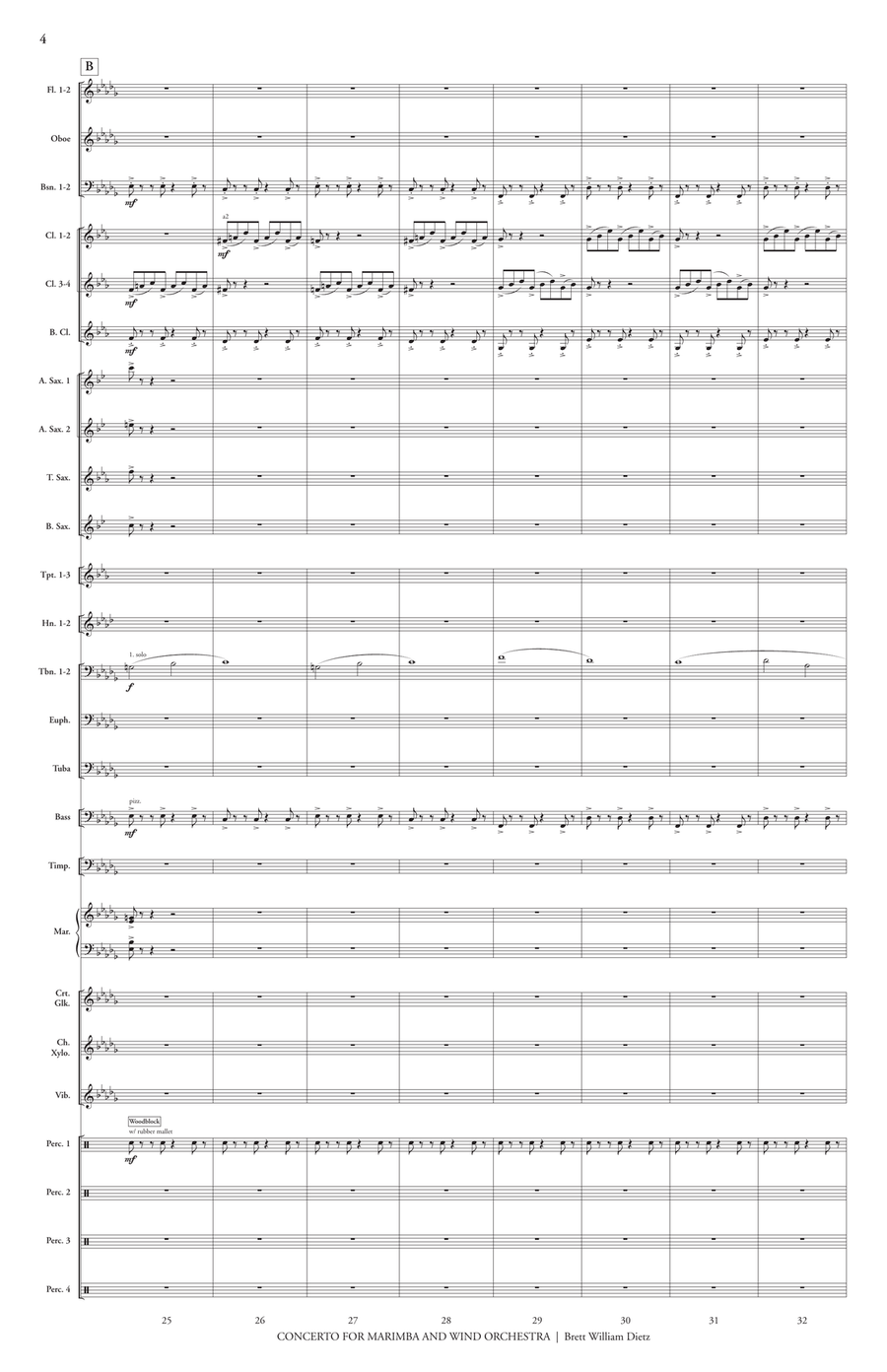 Concerto for Marimba and Wind Orchestra Marimba scores gallery preview page 5