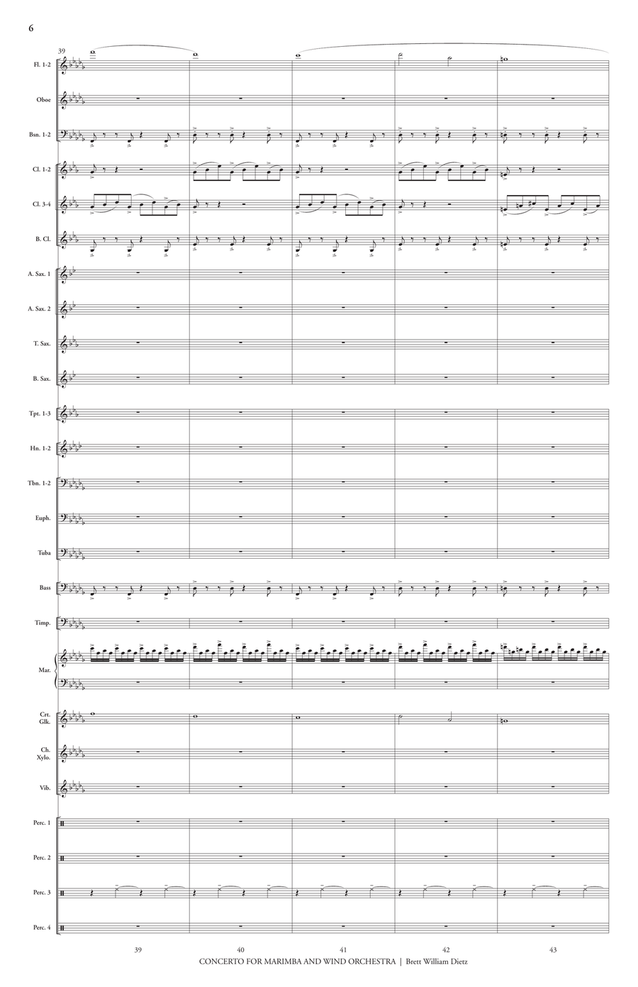Concerto for Marimba and Wind Orchestra Marimba scores gallery preview page 7
