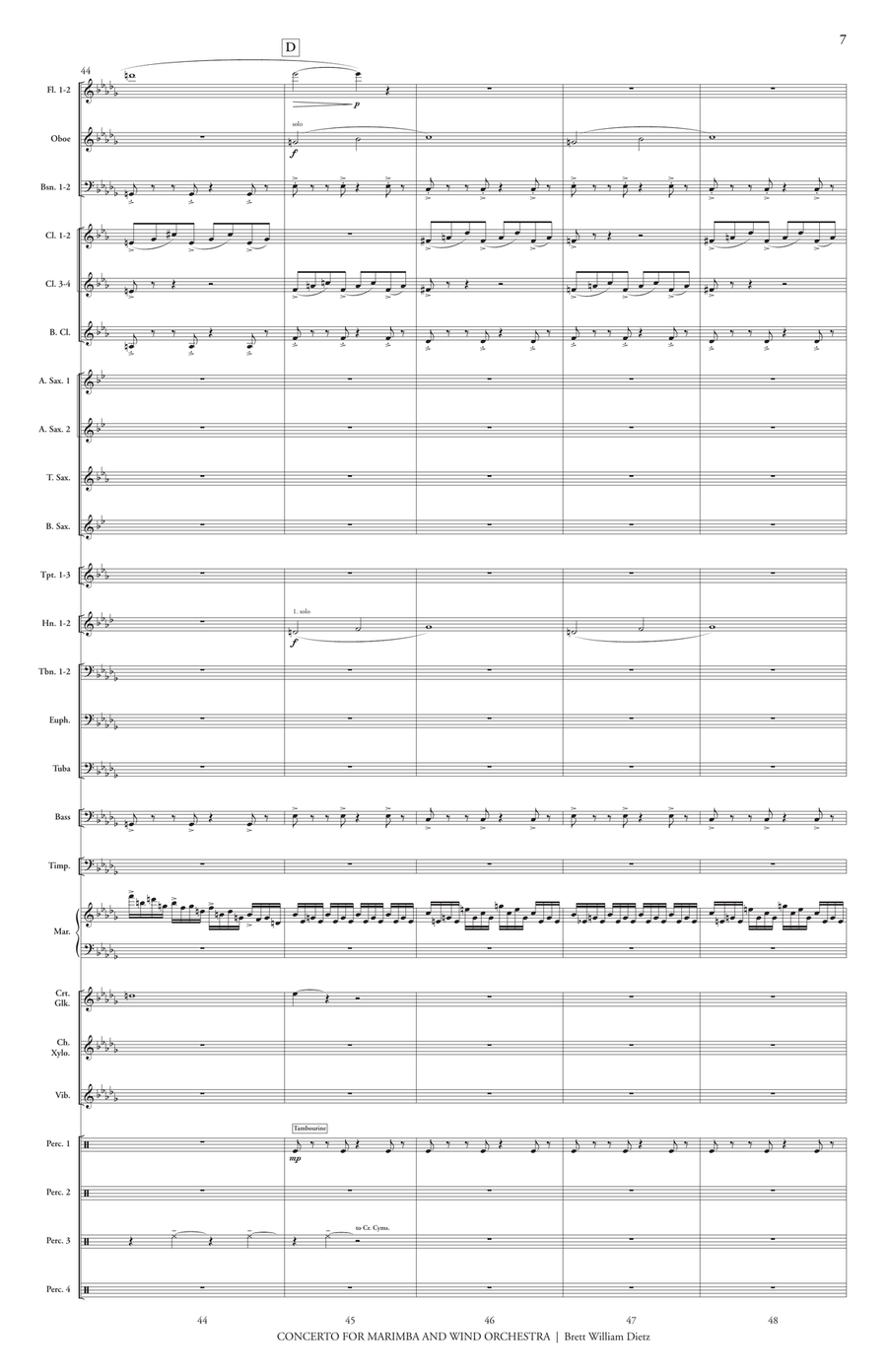Concerto for Marimba and Wind Orchestra Marimba scores gallery preview page 8