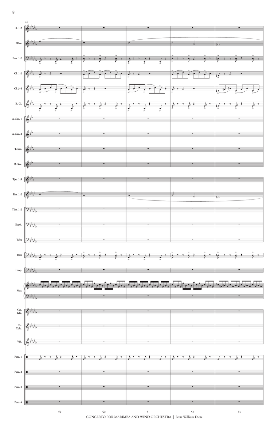 Concerto for Marimba and Wind Orchestra Marimba scores gallery preview page 9
