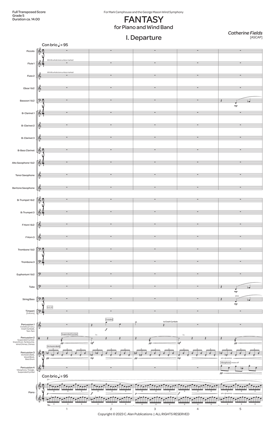 Fantasy for Piano and Wind Band Concert Band scores gallery preview page 3