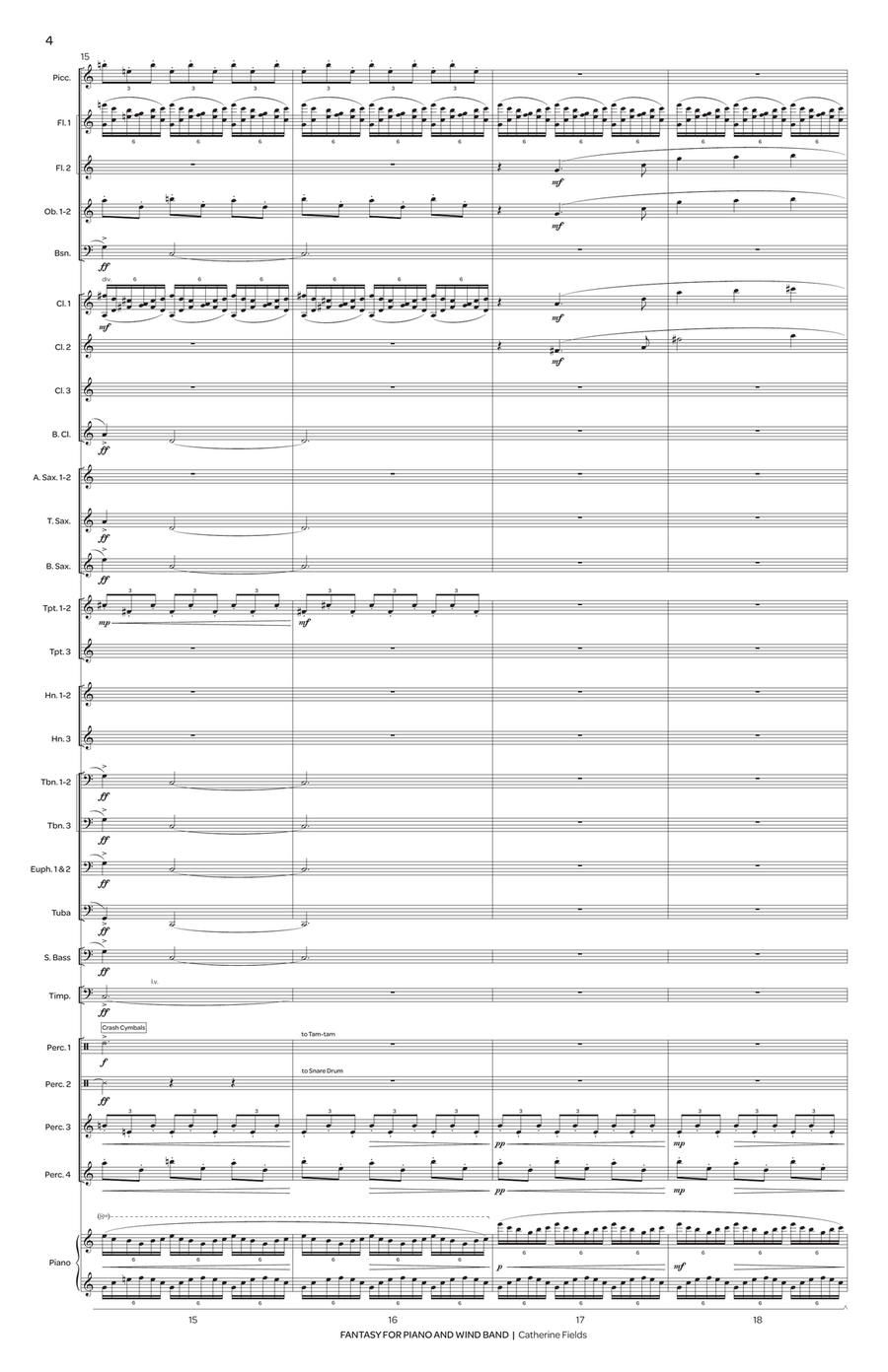 Fantasy for Piano and Wind Band Concert Band scores gallery preview page 6