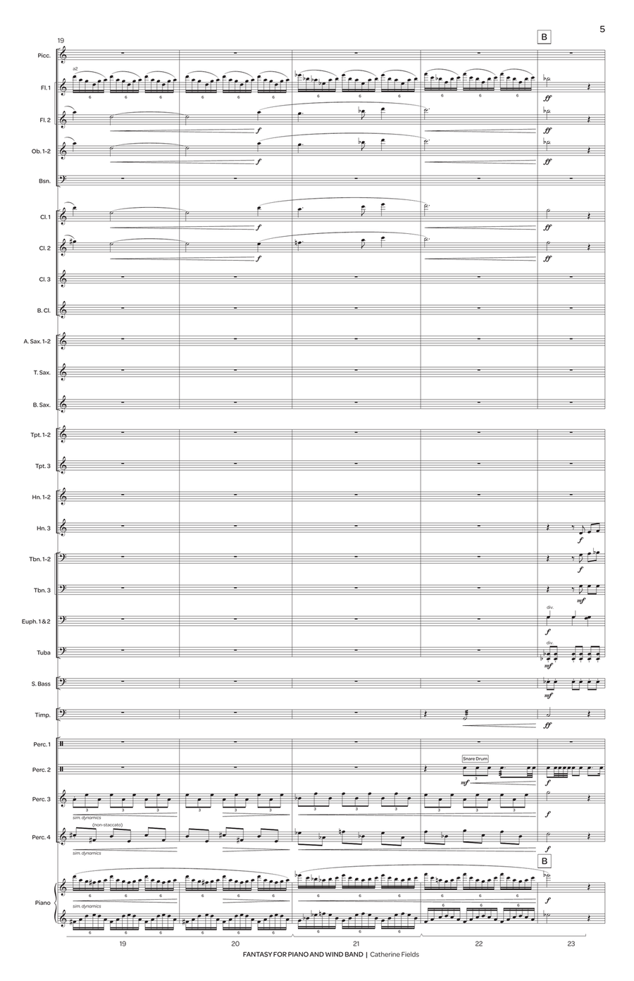 Fantasy for Piano and Wind Band Concert Band scores gallery preview page 7