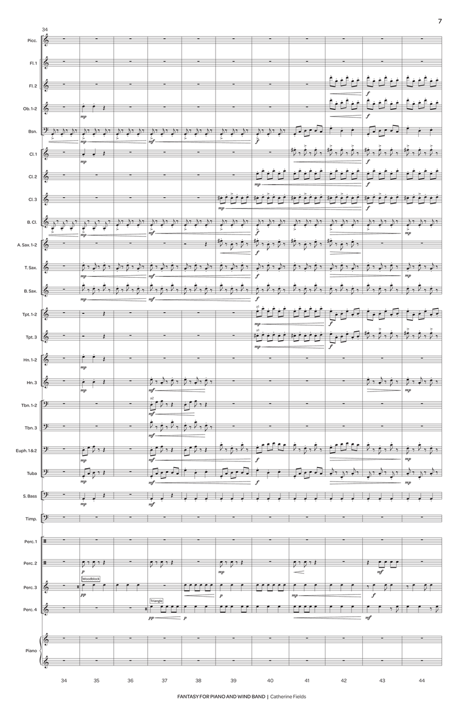 Fantasy for Piano and Wind Band Concert Band scores gallery preview page 9