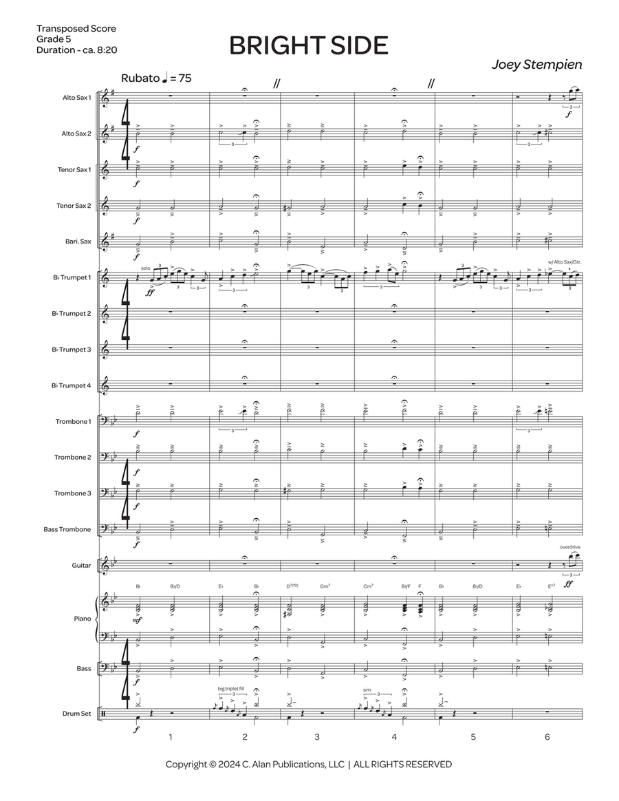 Bright Side (score only) Bright Side (score only) Jazz Ensemble scores gallery preview page 2