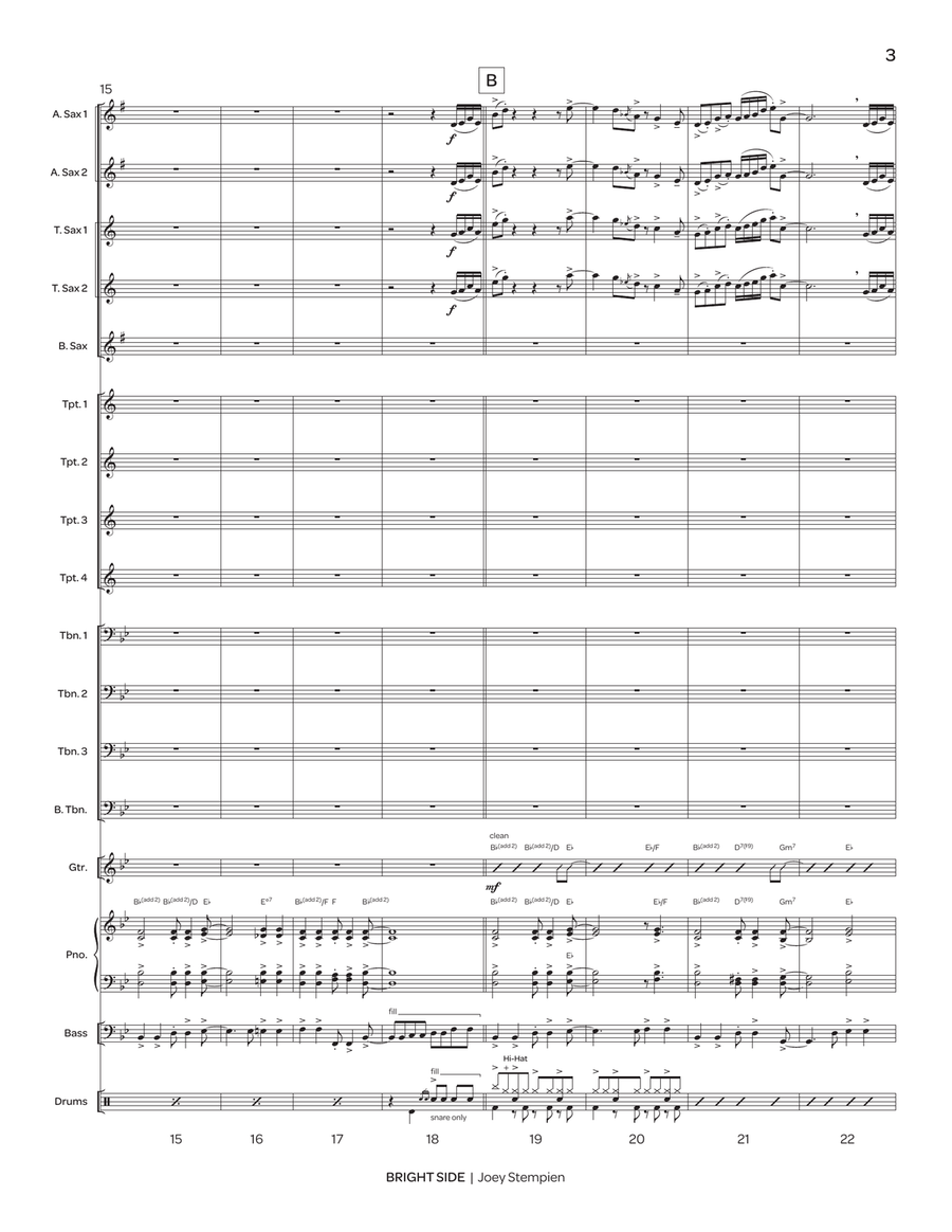 Bright Side (score only) Bright Side (score only) Jazz Ensemble scores gallery preview page 4