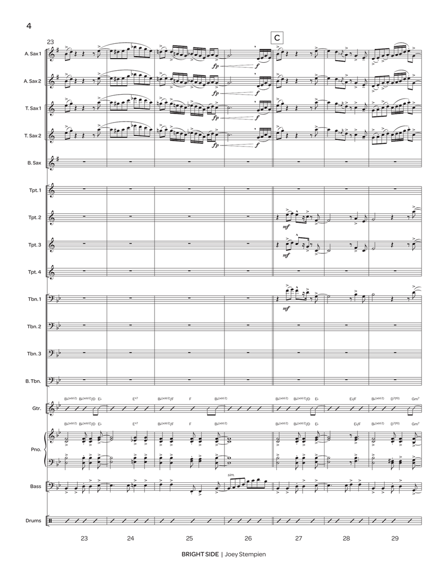 Bright Side (score only) Bright Side (score only) Jazz Ensemble scores gallery preview page 5