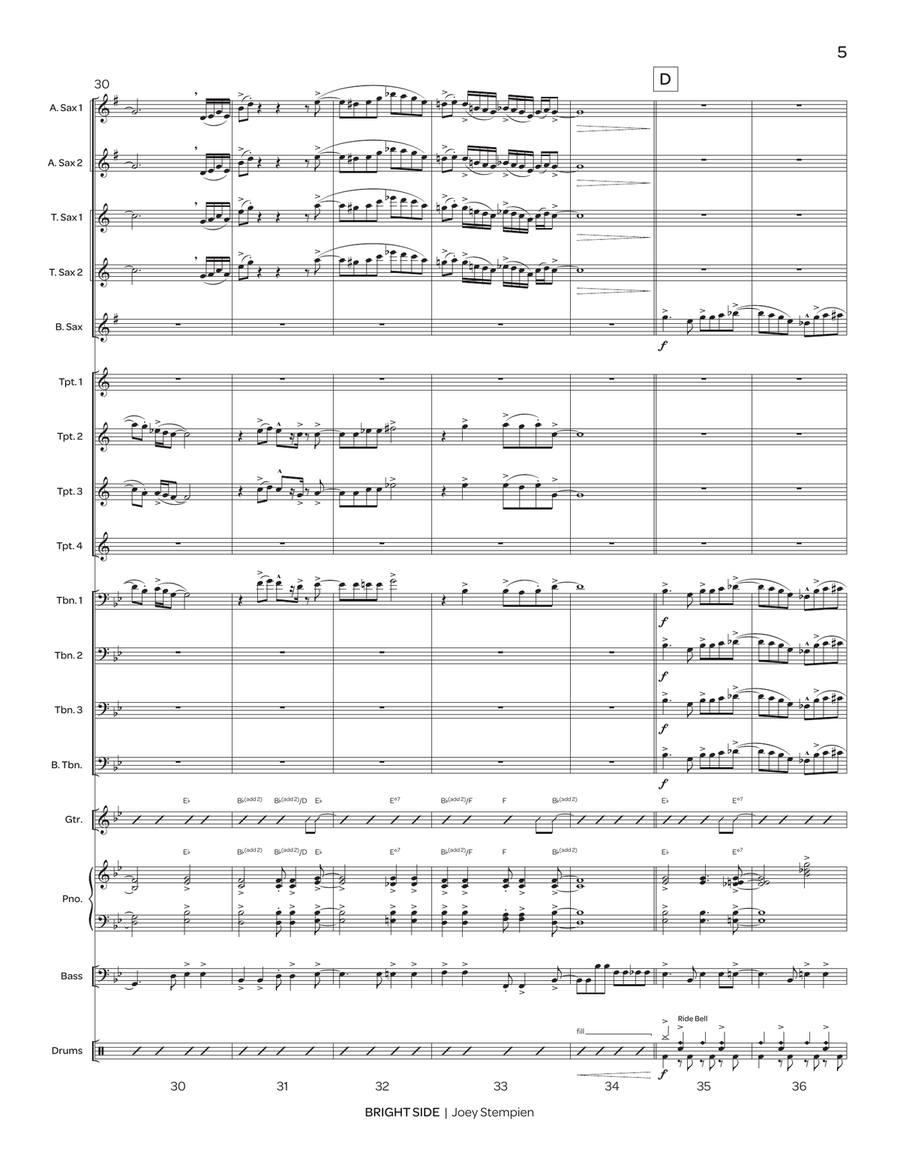 Bright Side (score only) Bright Side (score only) Jazz Ensemble scores gallery preview page 6