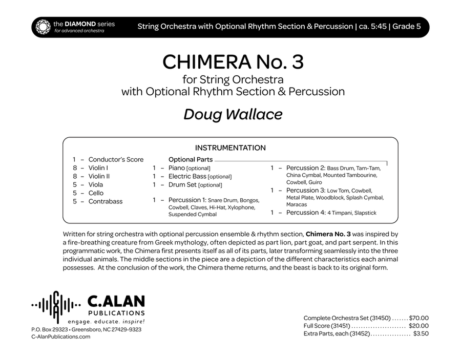 Chimera No. 3 (score only) String Orchestra scores gallery preview page 2