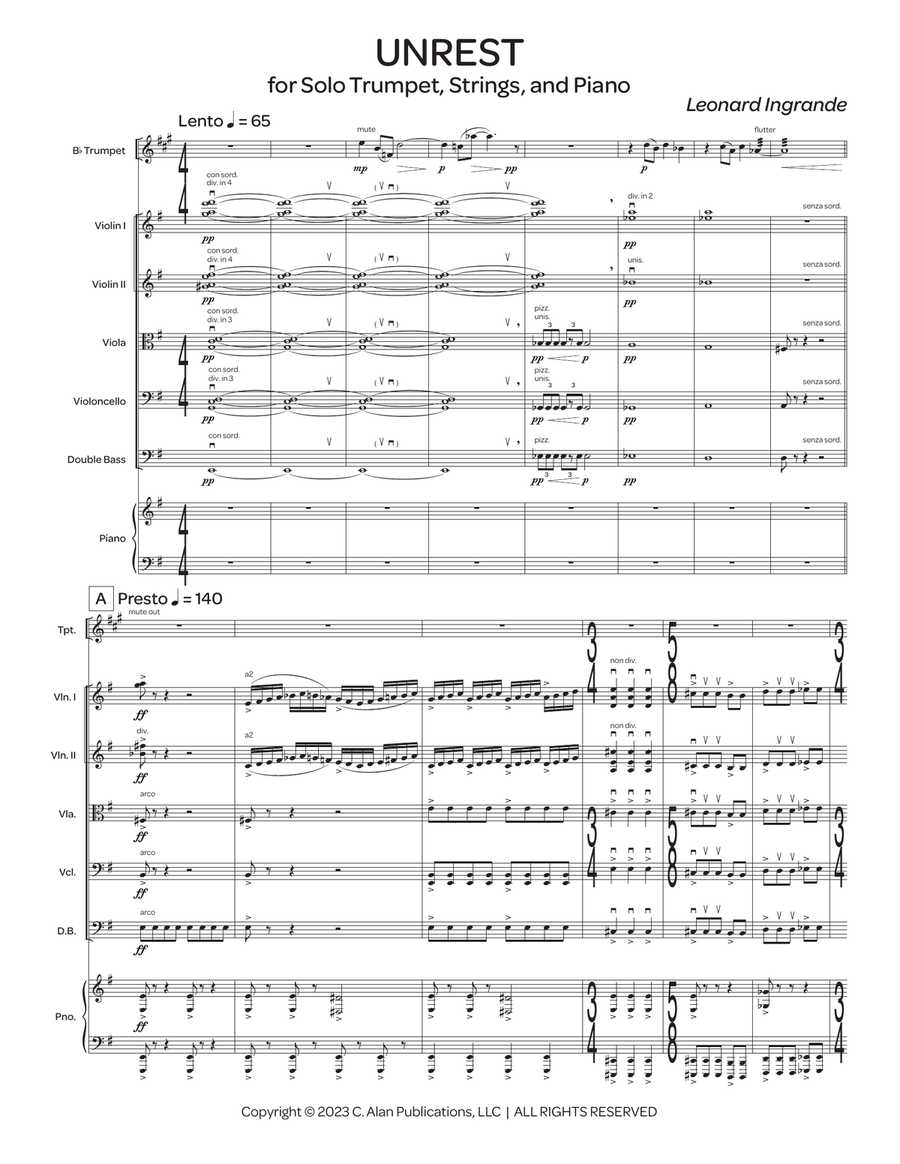 Unrest (score only) String Orchestra scores gallery preview page 2