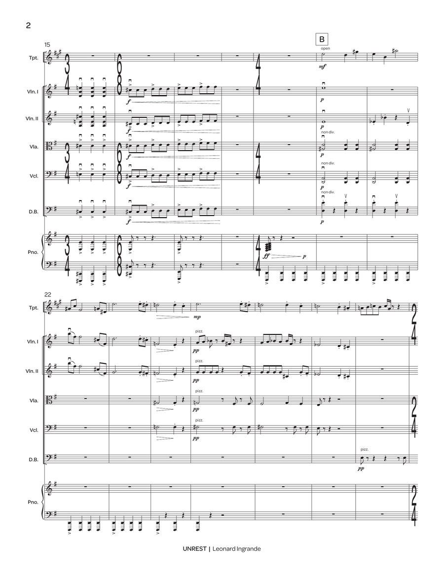 Unrest (score only) String Orchestra scores gallery preview page 3