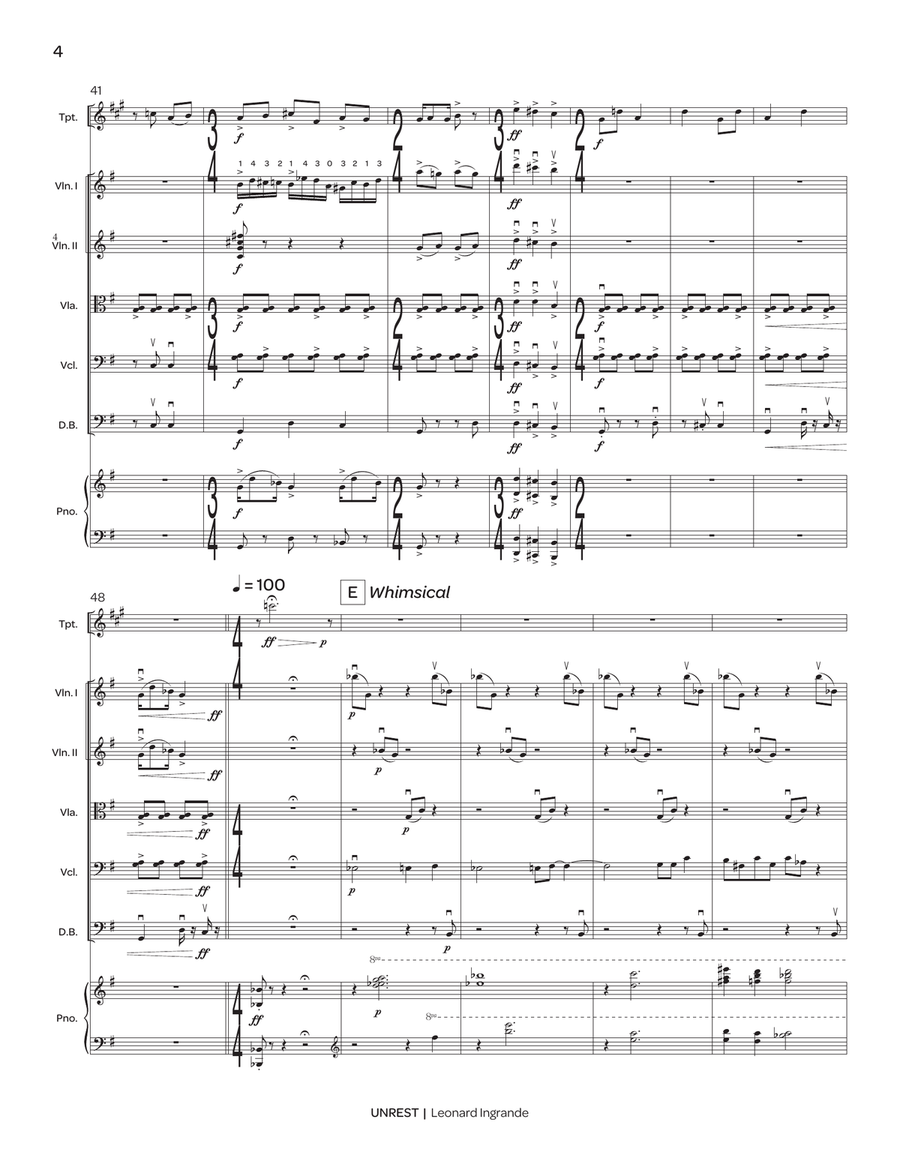 Unrest (score only) String Orchestra scores gallery preview page 5