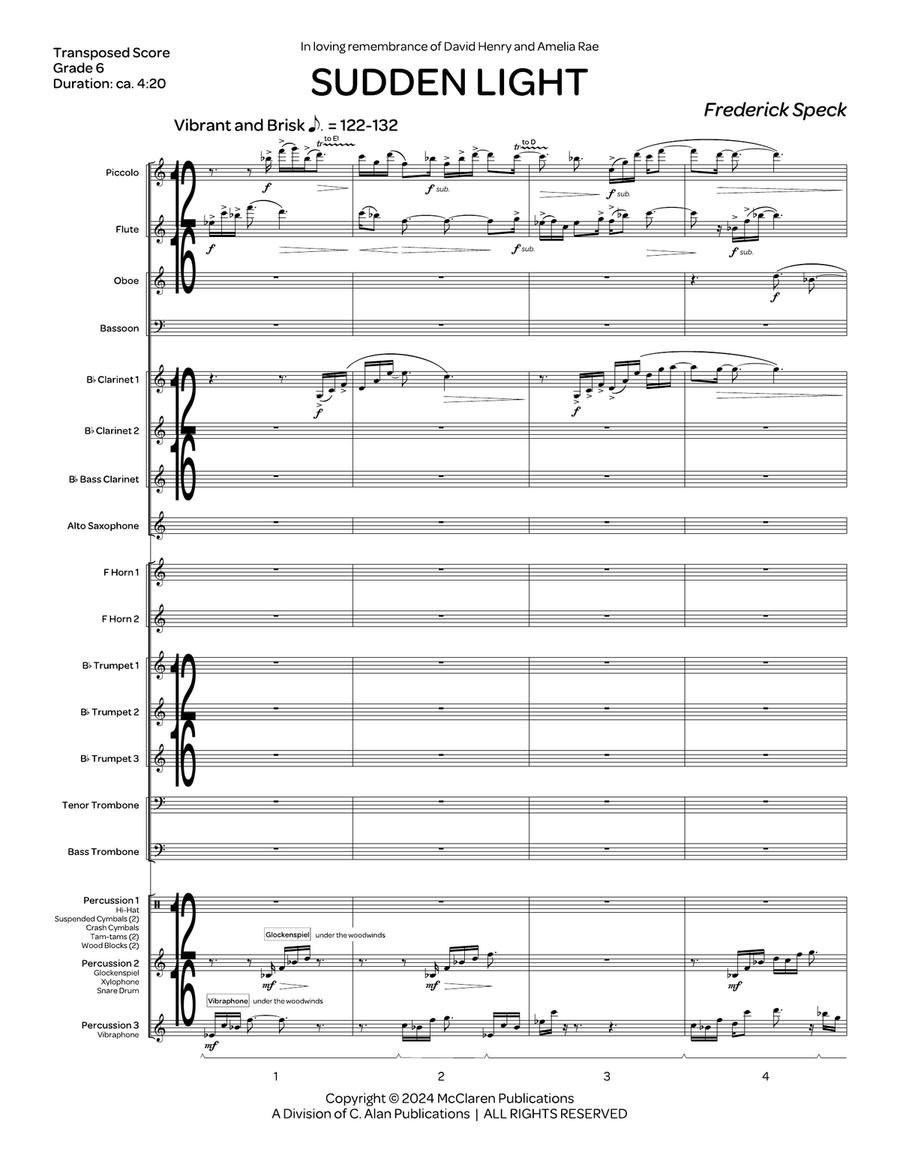 Sudden Light Sudden Light Concert Band scores gallery preview page 2