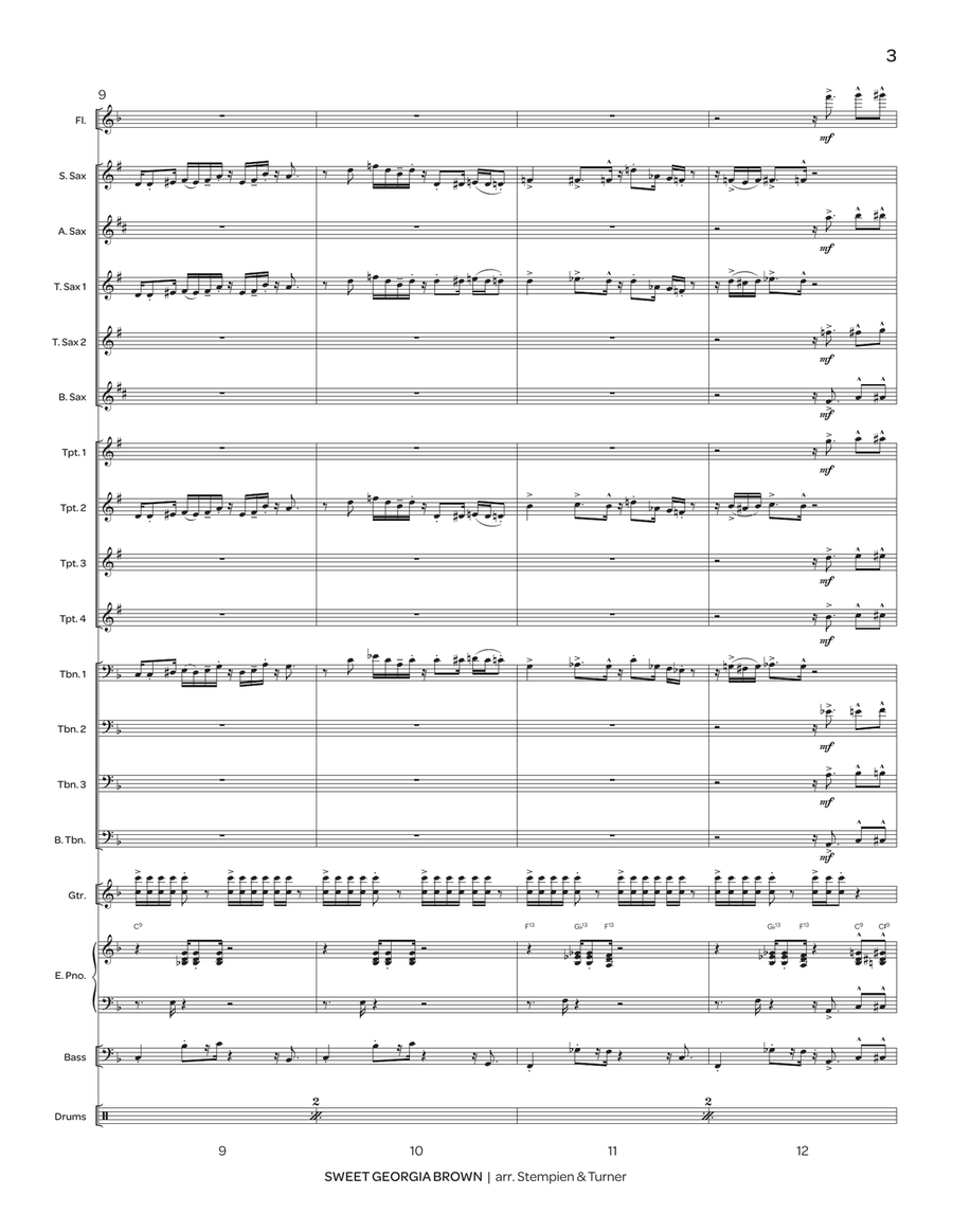 Sweet Georgia Brown Sweet Georgia Brown Jazz Ensemble scores gallery preview page 4