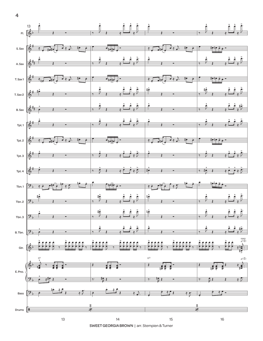 Sweet Georgia Brown Sweet Georgia Brown Jazz Ensemble scores gallery preview page 5