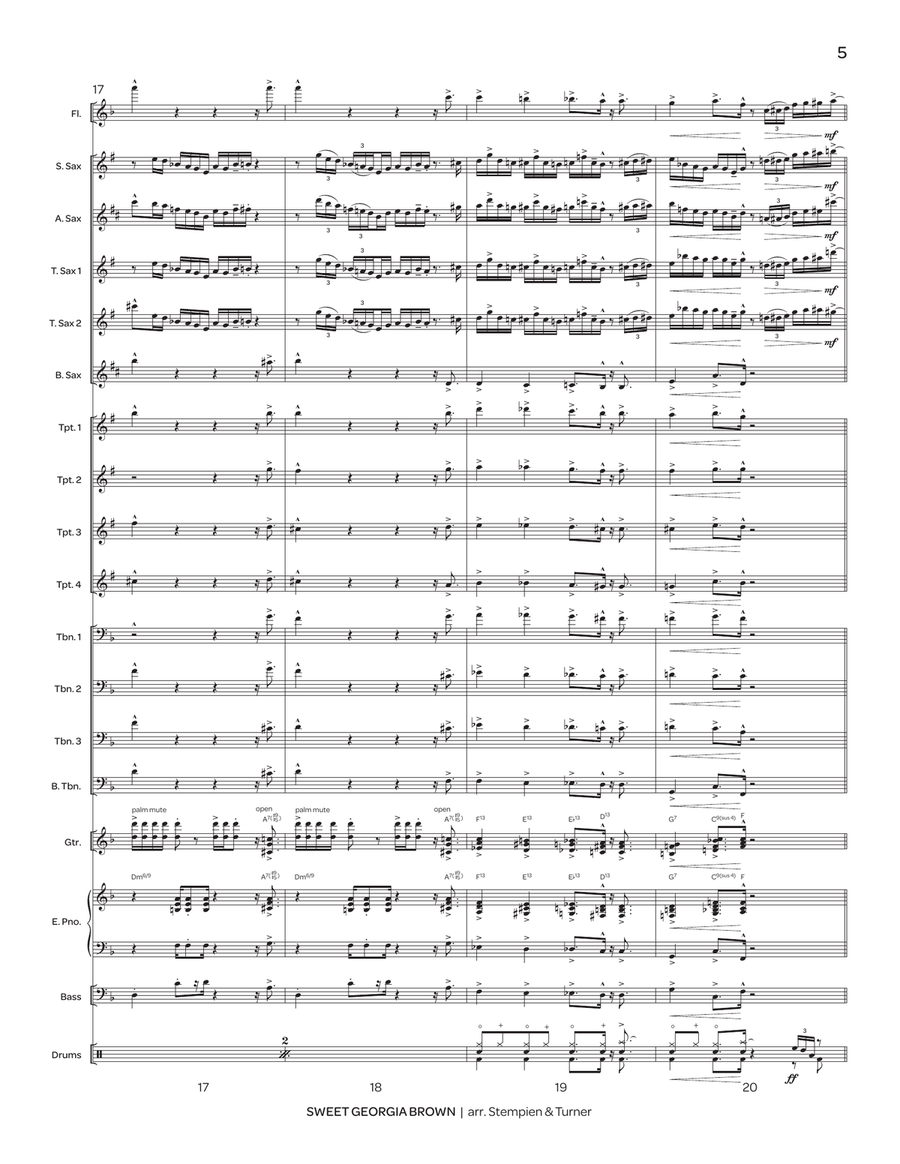 Sweet Georgia Brown Sweet Georgia Brown Jazz Ensemble scores gallery preview page 6