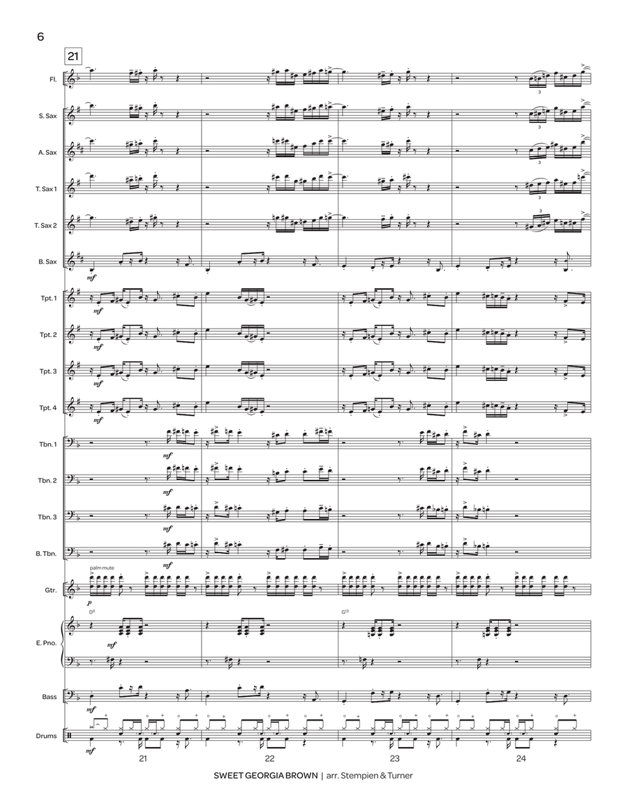 Sweet Georgia Brown Sweet Georgia Brown Jazz Ensemble scores gallery preview page 7