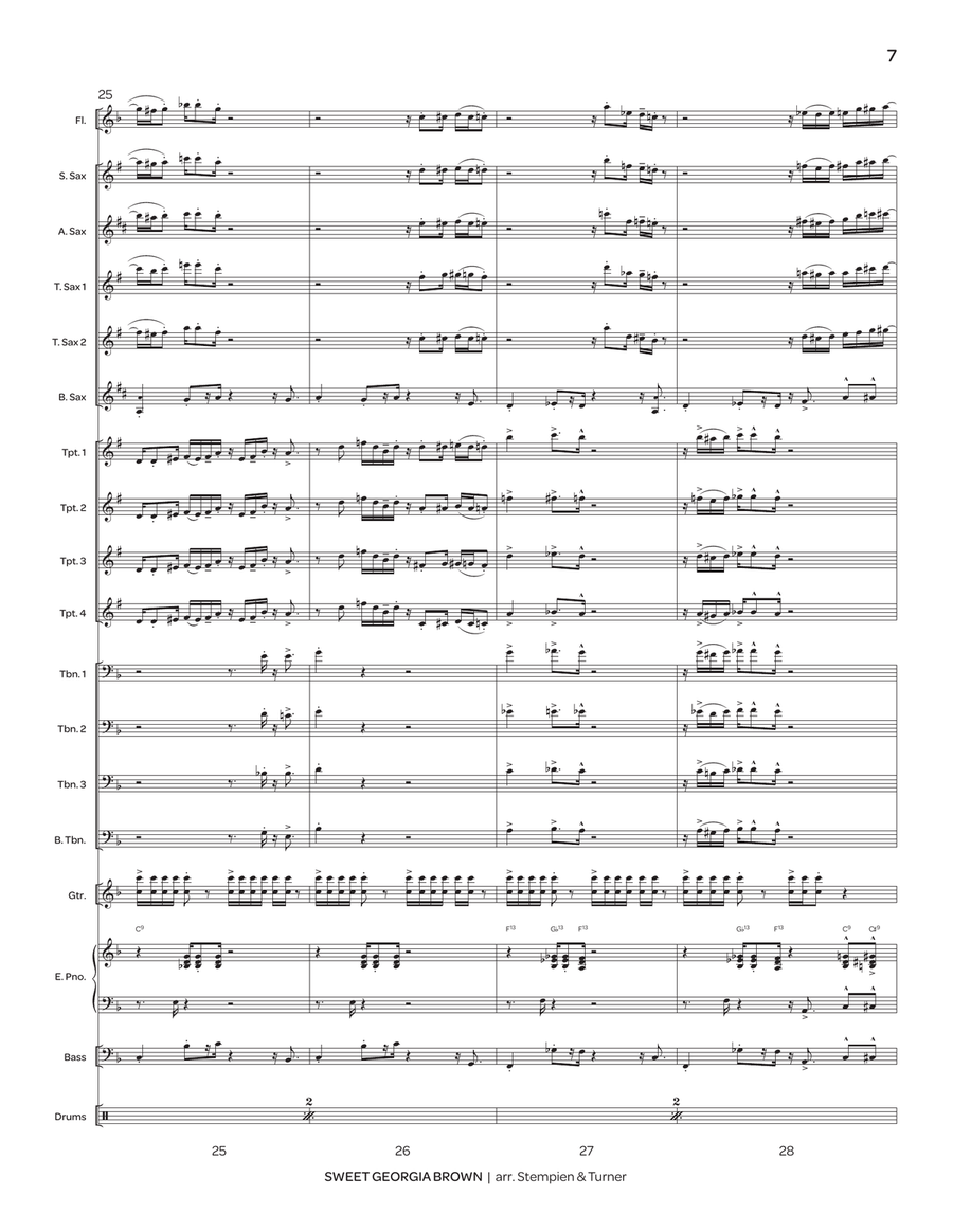 Sweet Georgia Brown Sweet Georgia Brown Jazz Ensemble scores gallery preview page 8