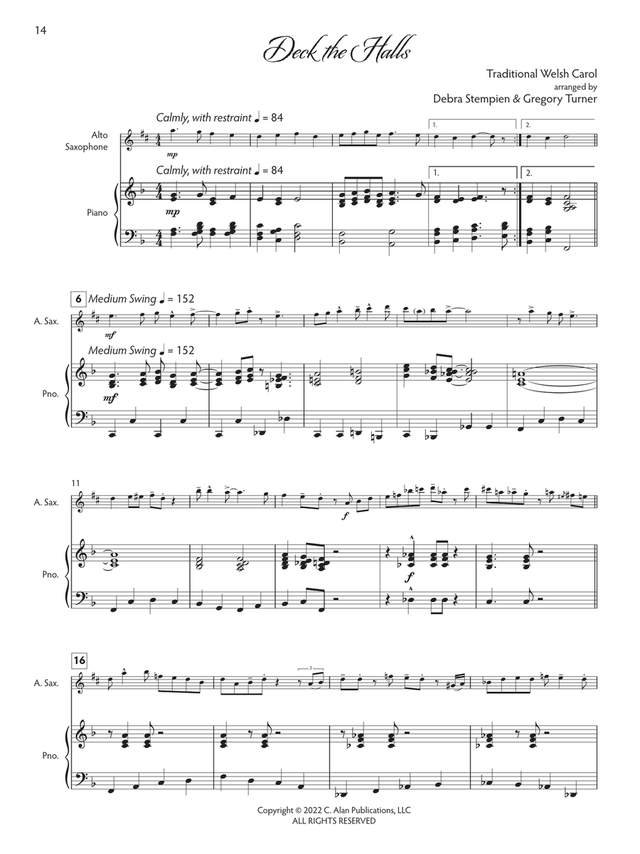 Joyful Tidings, Book 1 for Alto Sax & Piano Alto Saxophone scores gallery preview page 7