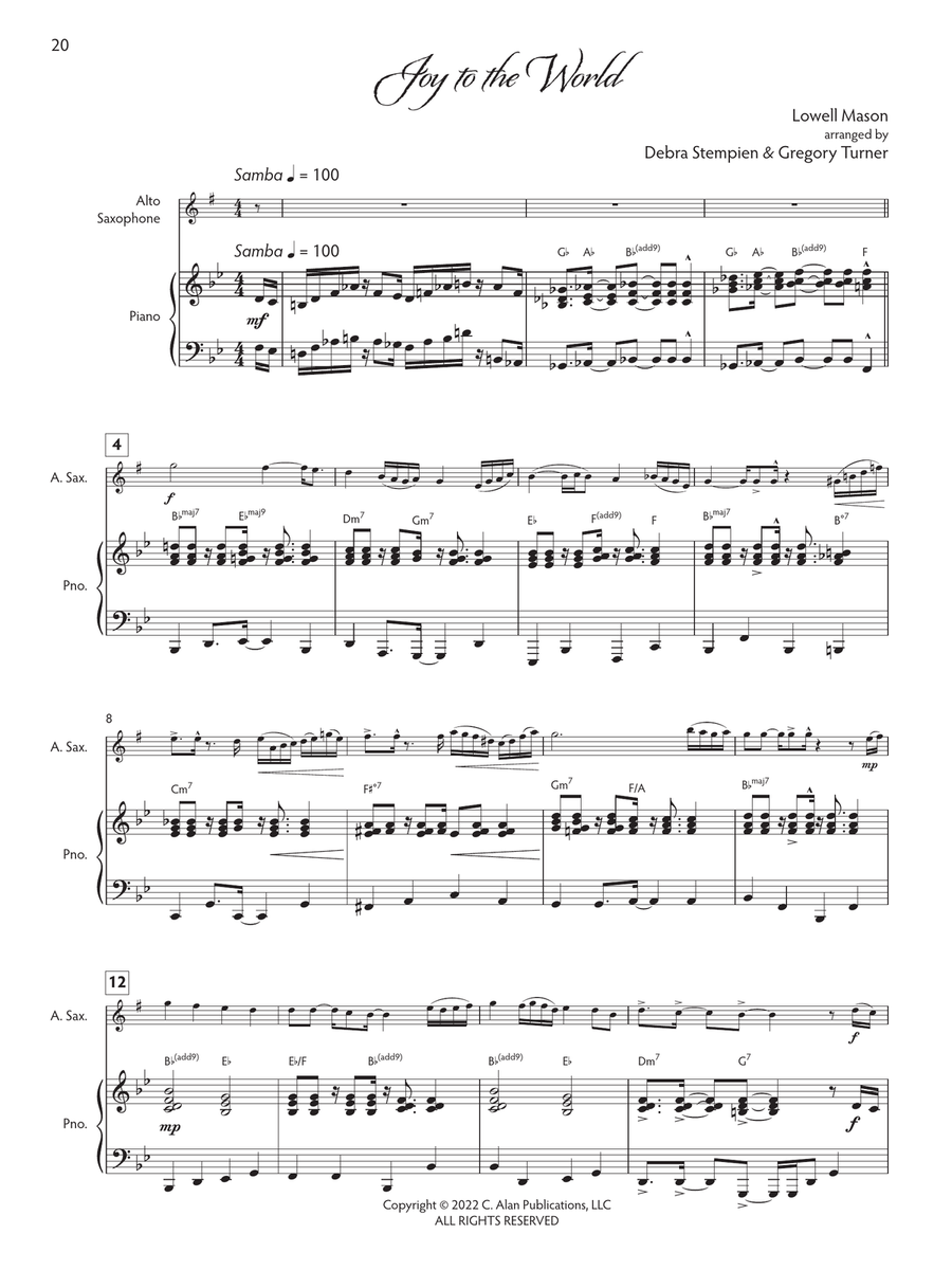 Joyful Tidings, Book 1 for Alto Sax & Piano Alto Saxophone scores gallery preview page 9