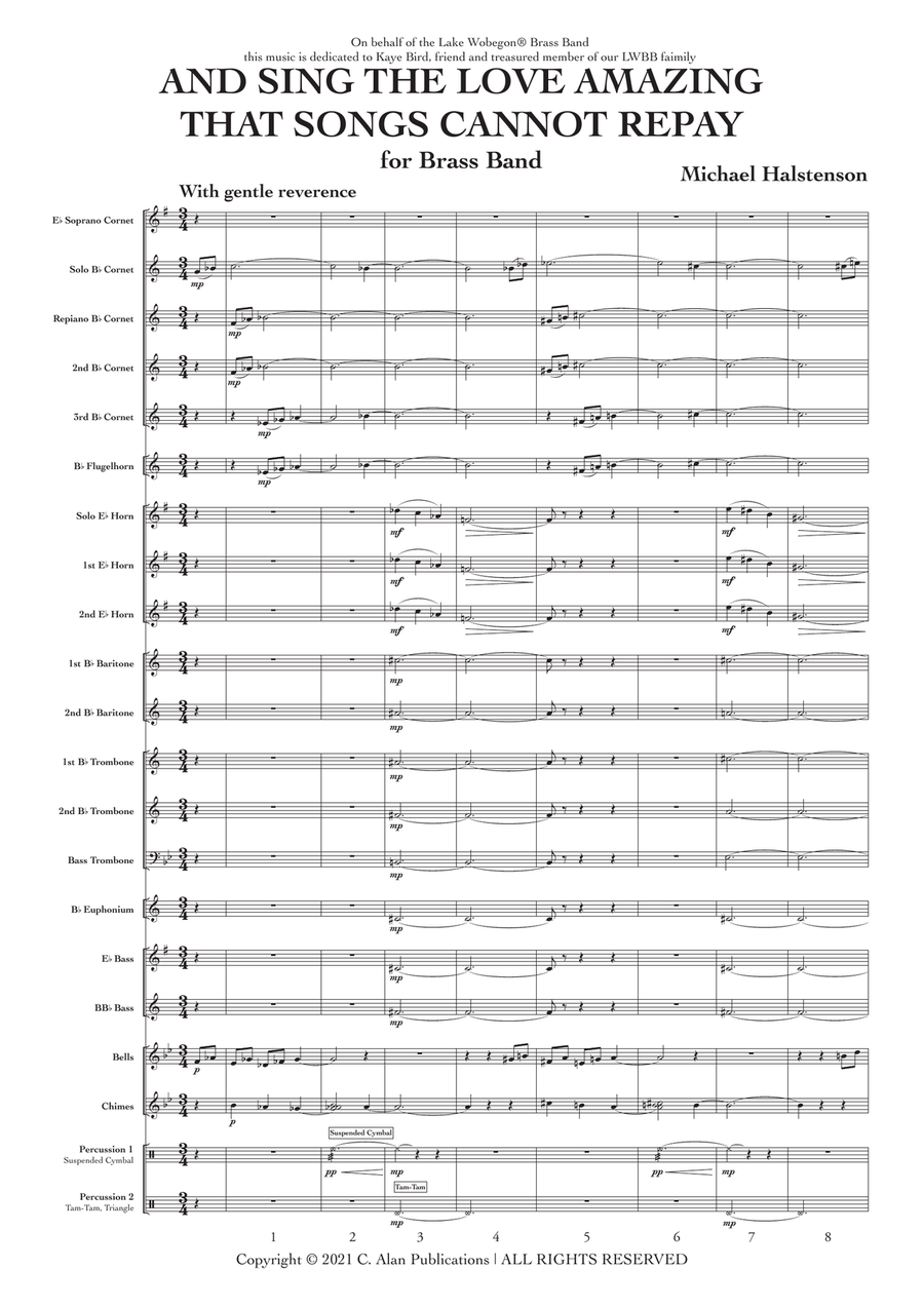 And Sing the Love (conductor's score) Brass Band scores gallery preview page 2