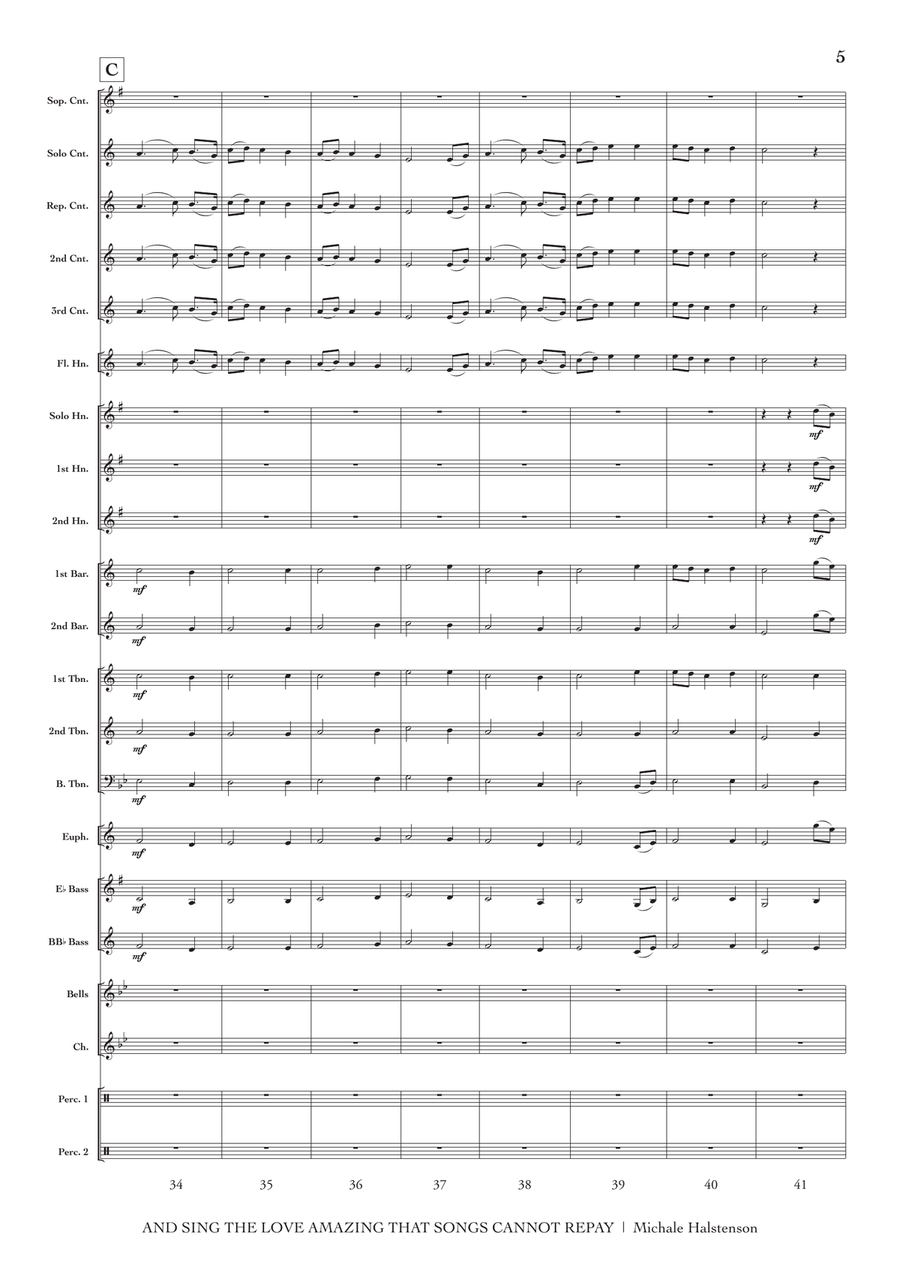 And Sing the Love (conductor's score) Brass Band scores gallery preview page 6