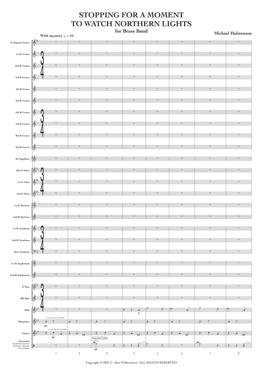 Stopping for a Moment (conductor's score) Brass Band scores gallery preview page 2