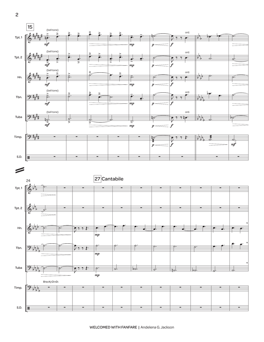 Welcomed with Fanfare Welcomed with Fanfare Percussion scores gallery preview page 3
