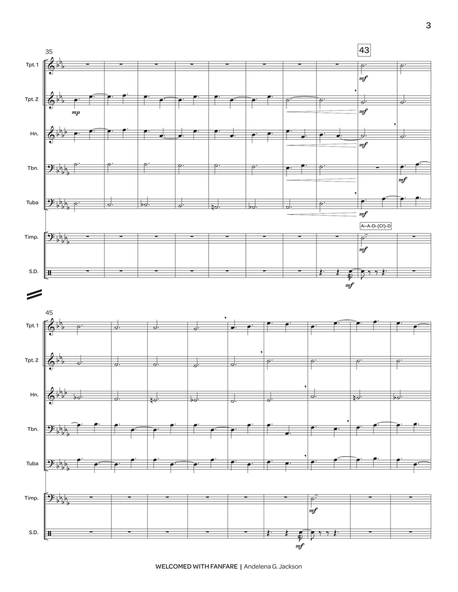Welcomed with Fanfare Welcomed with Fanfare Percussion scores gallery preview page 4