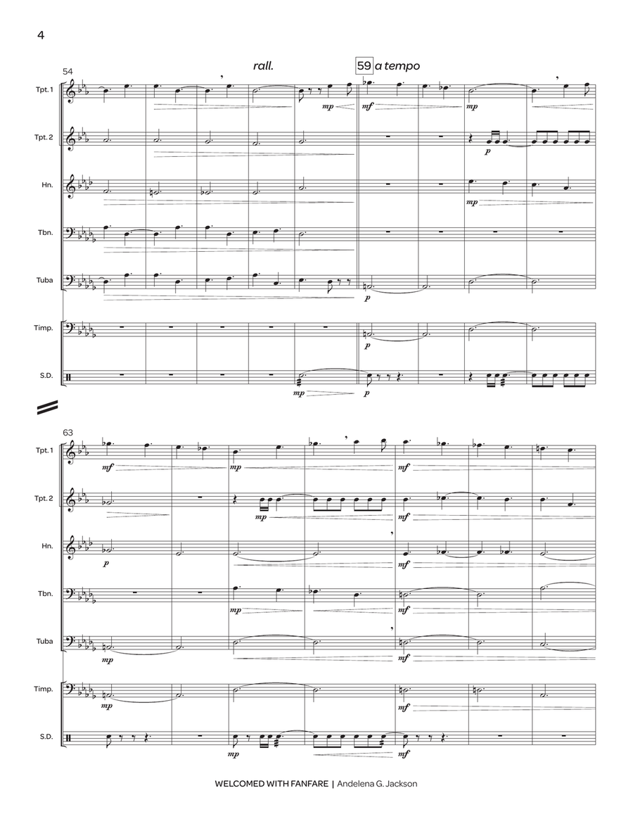 Welcomed with Fanfare Welcomed with Fanfare Percussion scores gallery preview page 5
