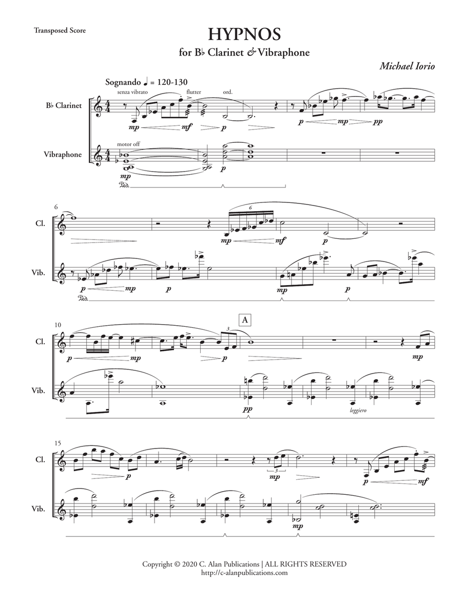 Hypnos Clarinet - Sheet Music page 2