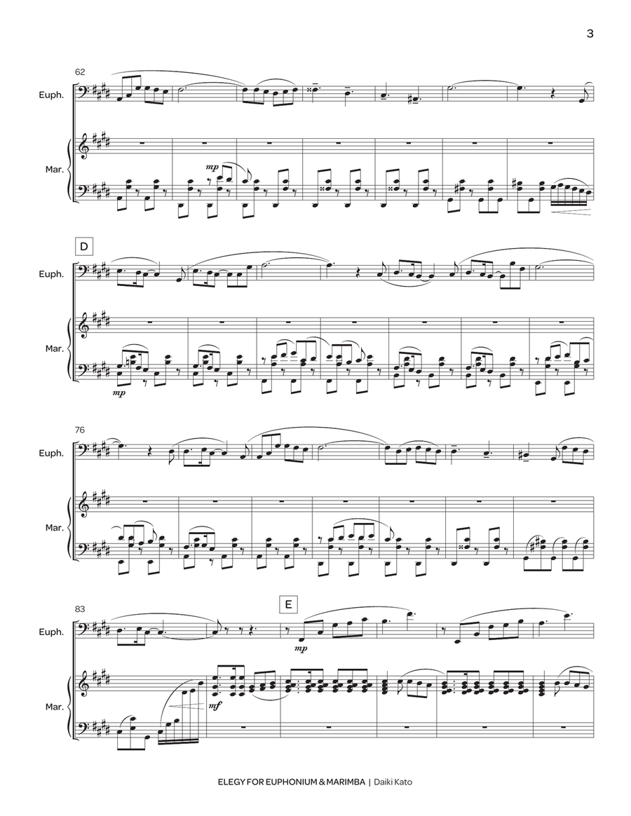 Elegy for Euphonium & Marimba Euphonium scores gallery preview page 4