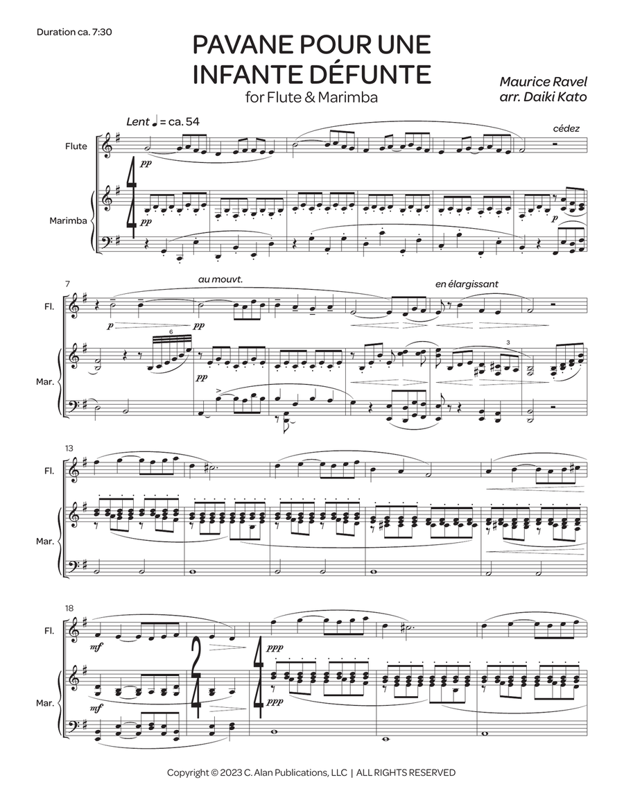 Pavane pour une infante défunte (Ravel) Flute scores gallery preview page 2
