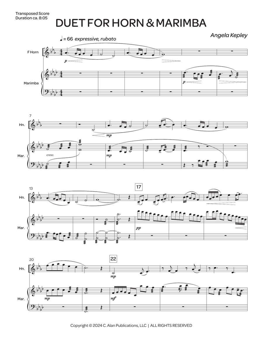 Duet for Horn & Marimba Duet for Horn & Marimba Horn scores gallery preview page 2