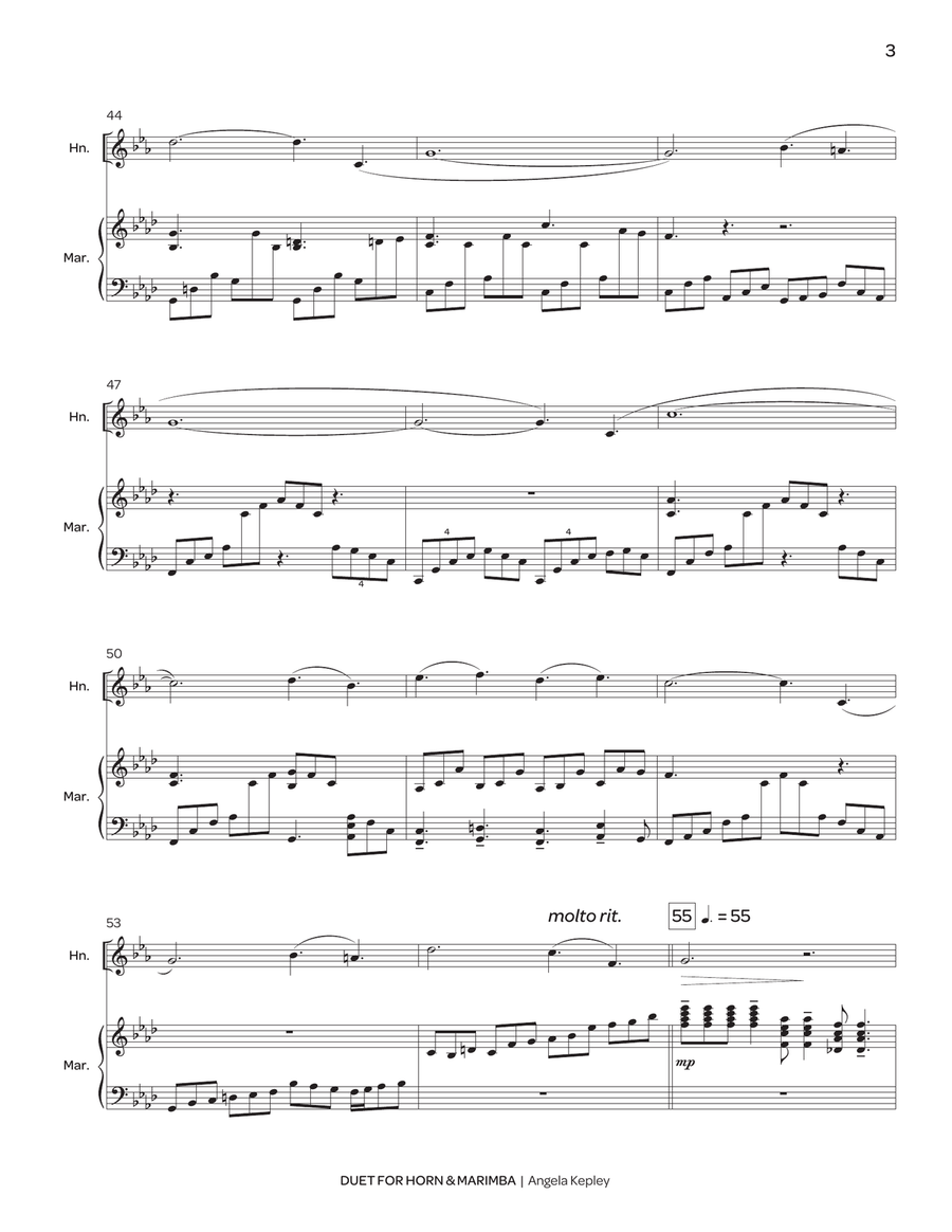 Duet for Horn & Marimba Duet for Horn & Marimba Horn scores gallery preview page 4