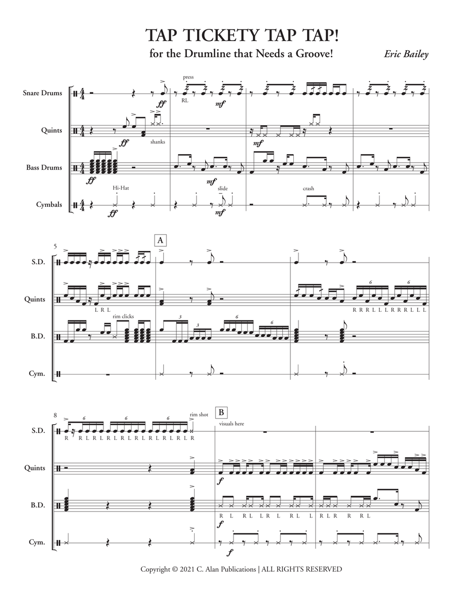 Tap Tickety Tap Tap! | Get on da Good Foot Percussion scores gallery preview page 2