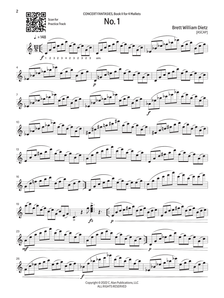 Concert Fantasies for Keyboard Percussion, Book II Percussion scores gallery preview page 2