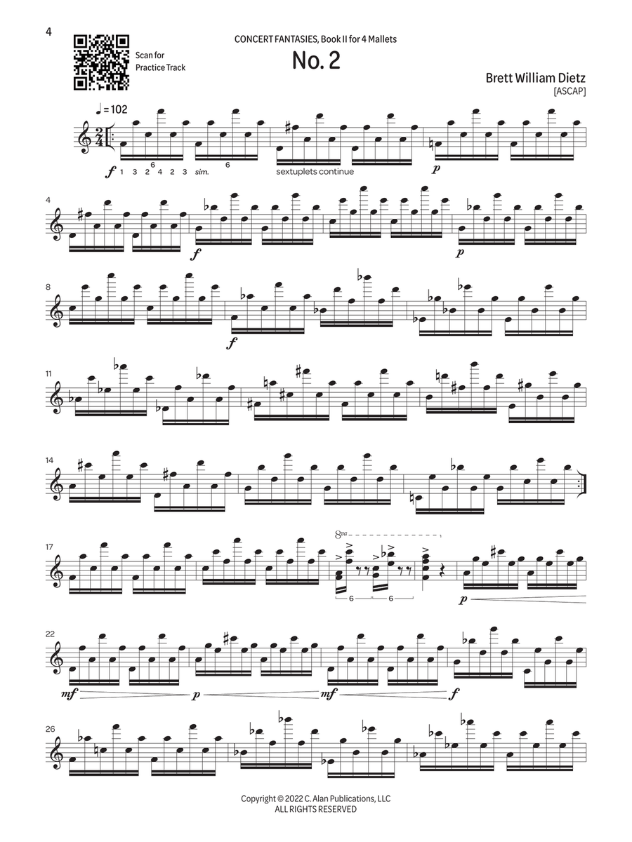 Concert Fantasies for Keyboard Percussion, Book II Percussion scores gallery preview page 3