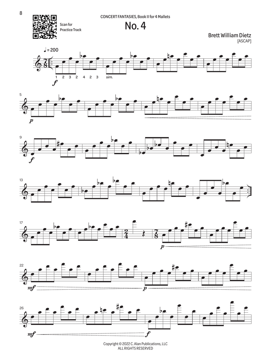 Concert Fantasies for Keyboard Percussion, Book II Percussion scores gallery preview page 5