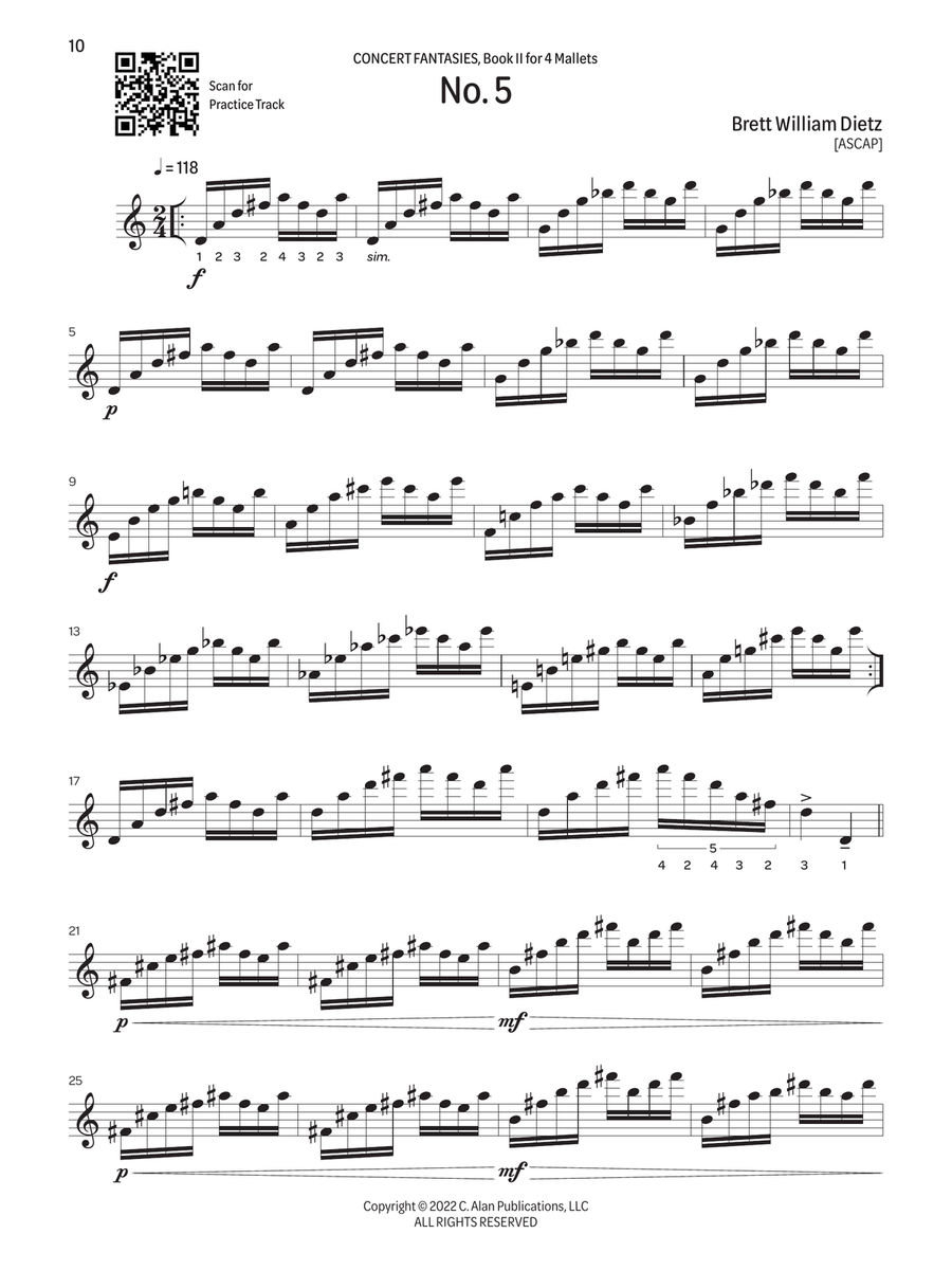Concert Fantasies for Keyboard Percussion, Book II Percussion scores gallery preview page 6