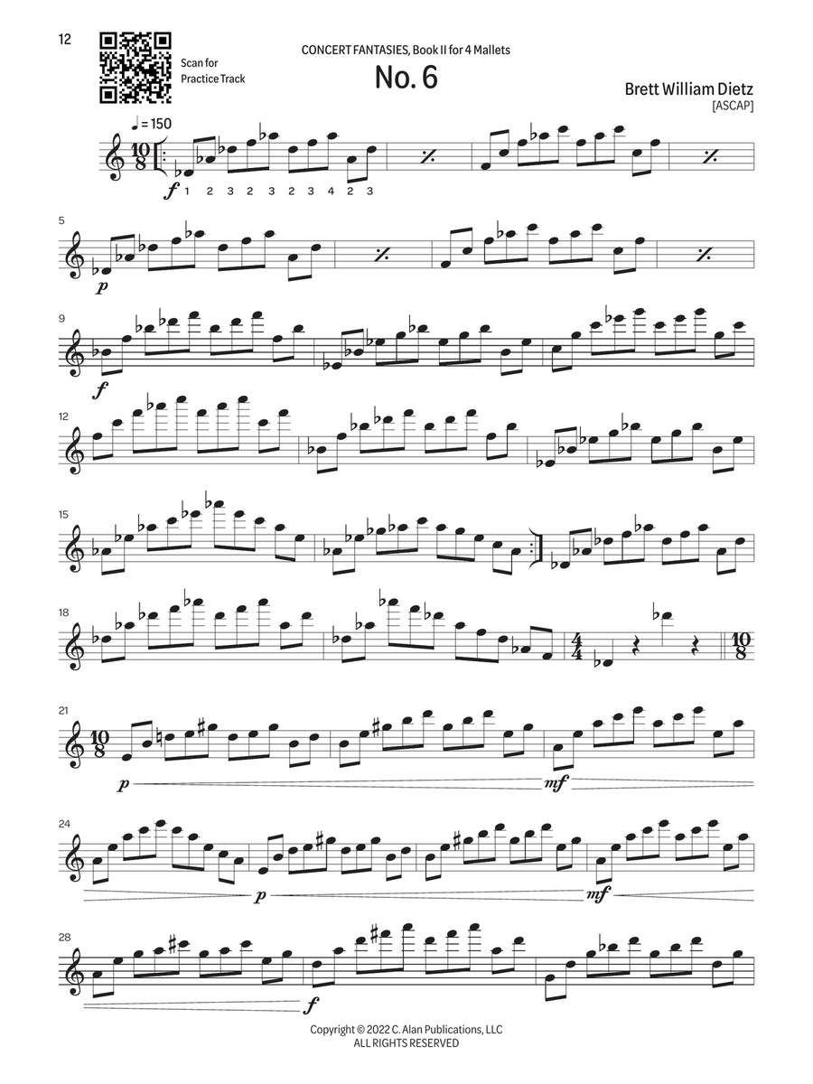 Concert Fantasies for Keyboard Percussion, Book II Percussion scores gallery preview page 7