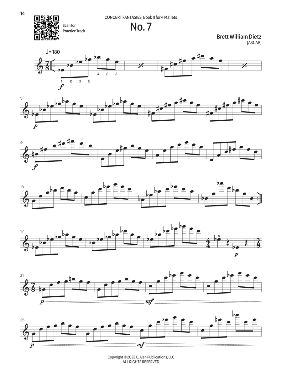 Concert Fantasies for Keyboard Percussion, Book II Percussion scores gallery preview page 8