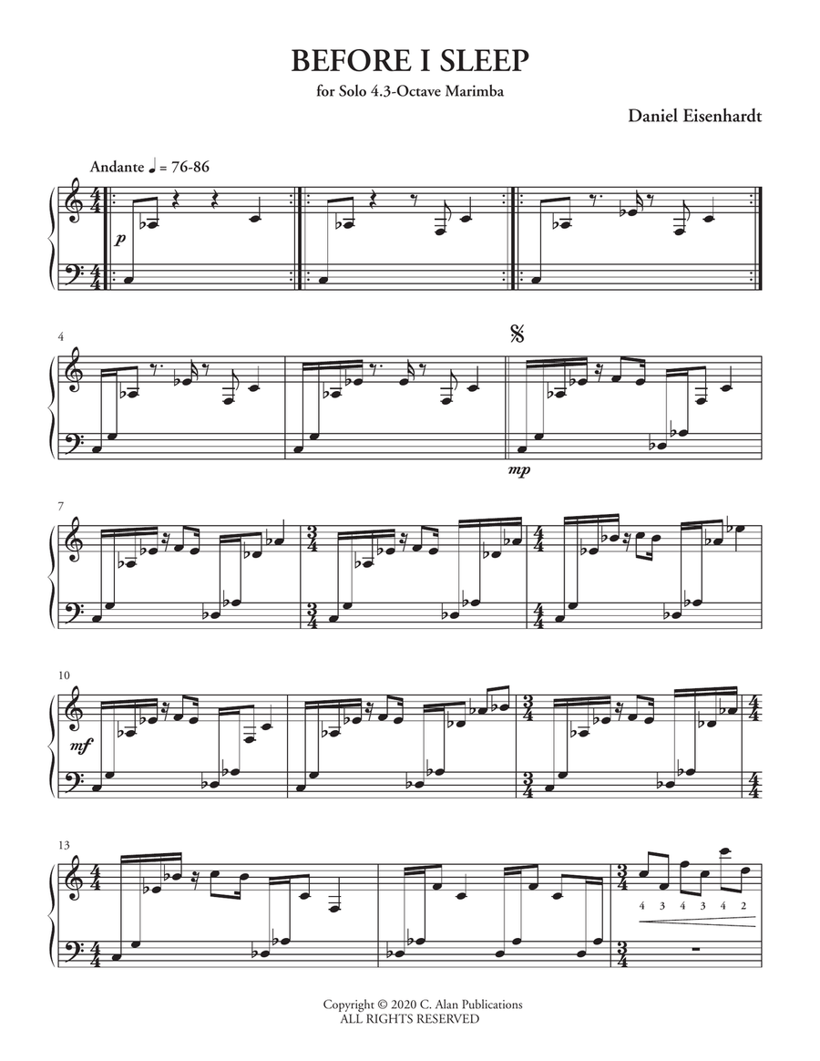 Before I Sleep Before I Sleep Marimba scores gallery preview page 2