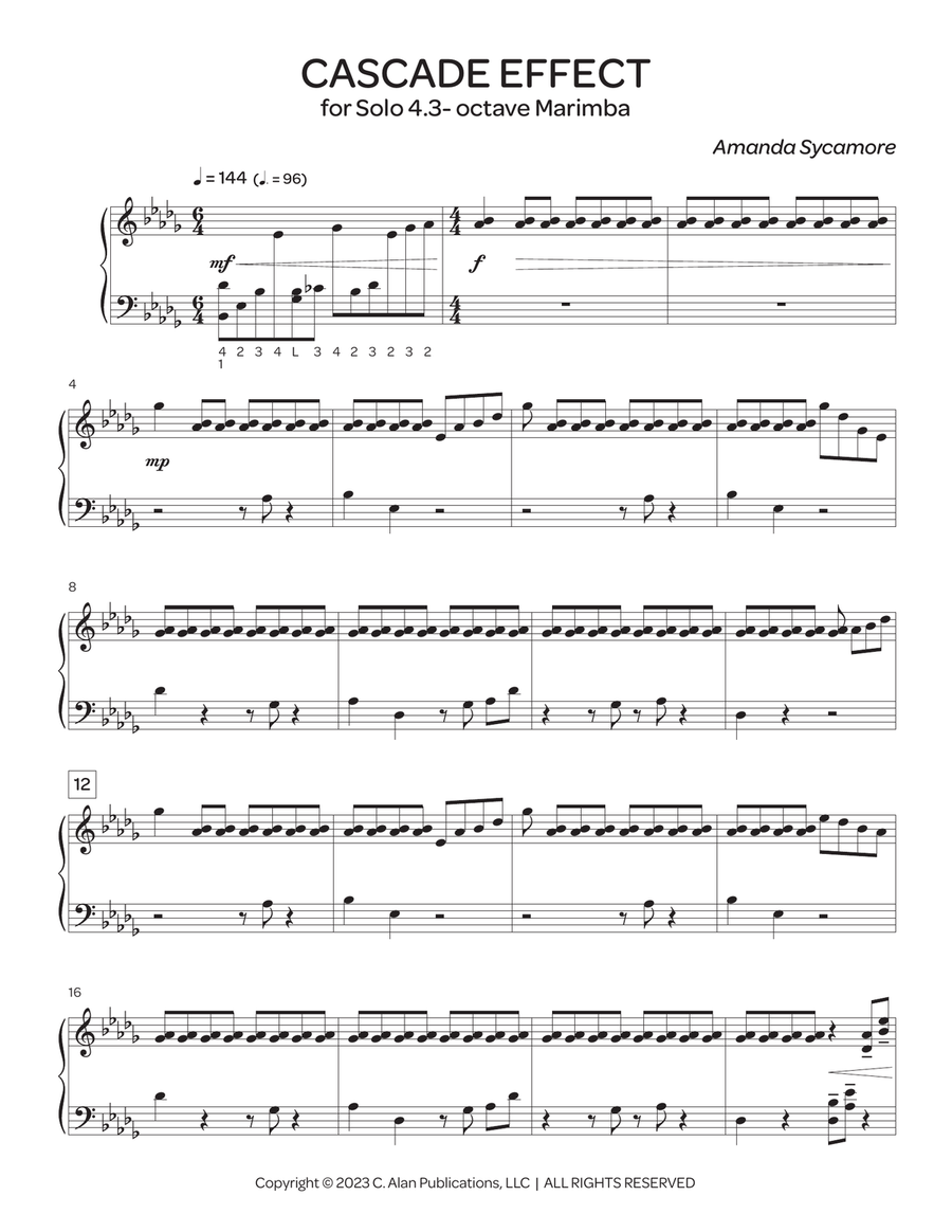 Cascade Effect for Solo Marimba Marimba scores gallery preview page 2
