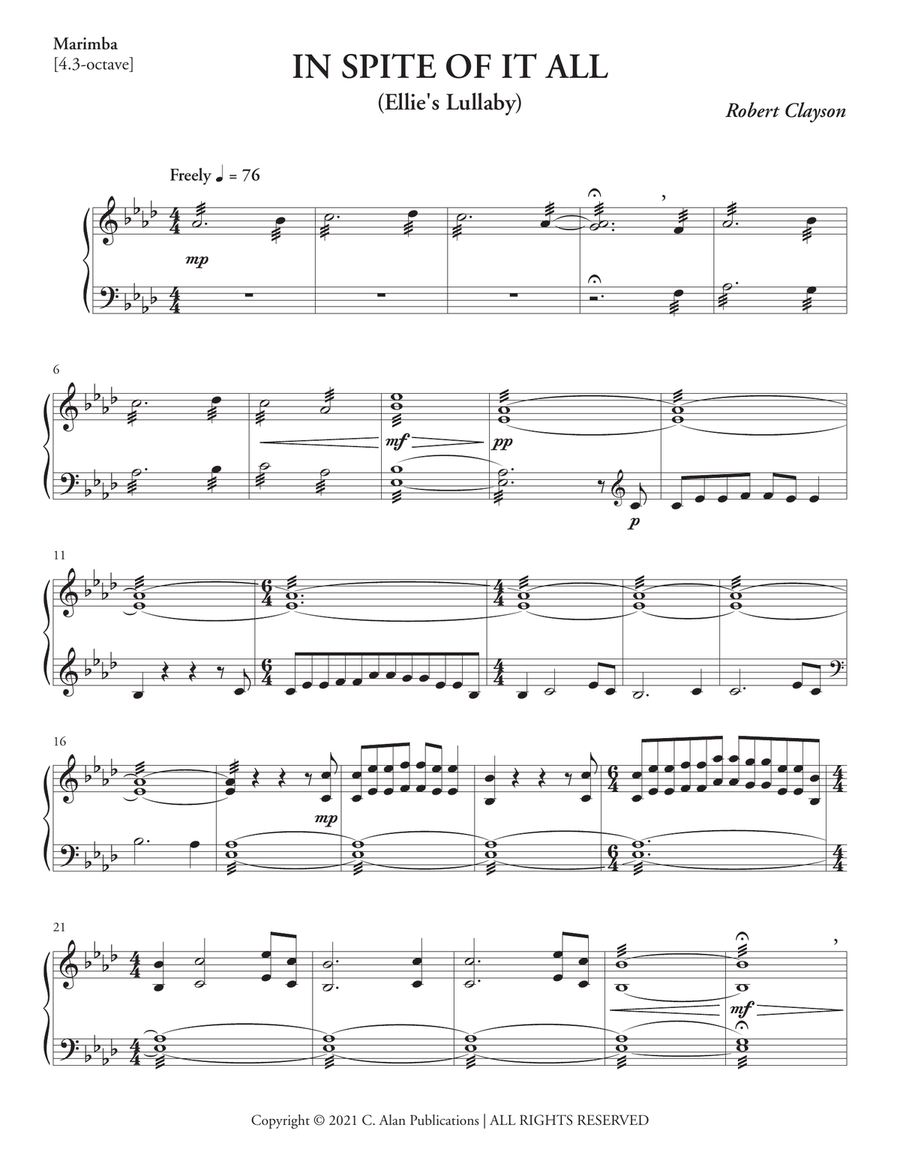 In Spite of It All In Spite of It All Marimba scores gallery preview page 2