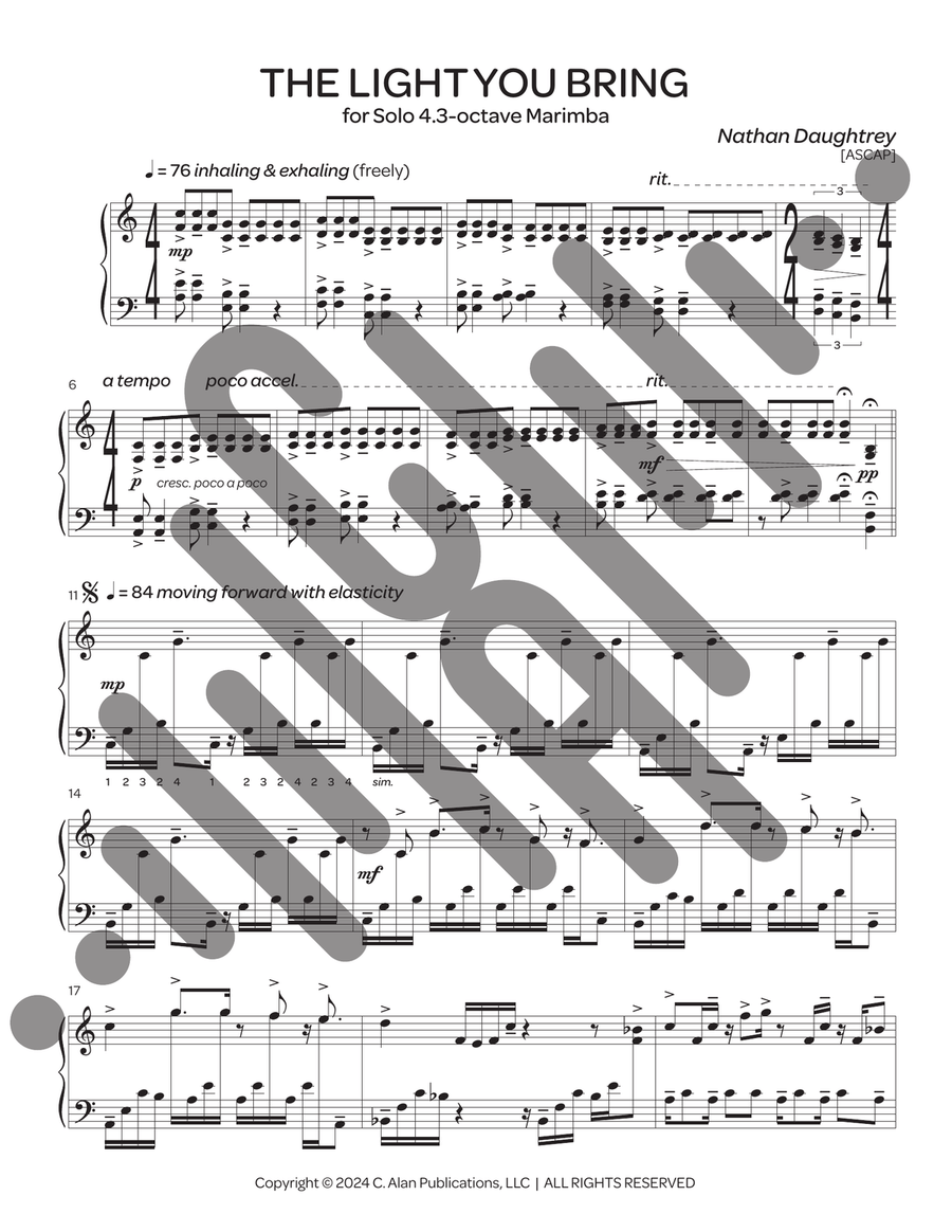 The Light You Bring The Light You Bring Marimba scores gallery preview page 2