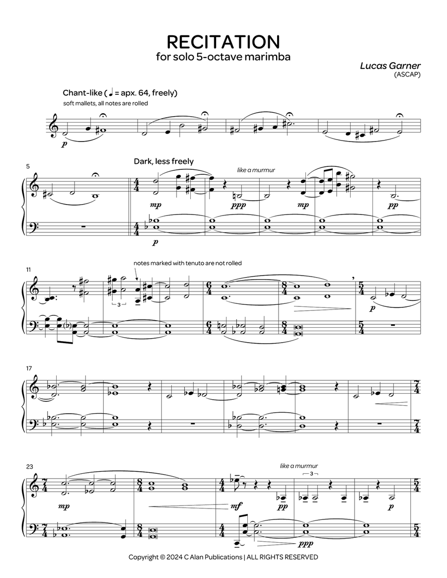 Recitation Recitation Marimba scores gallery preview page 2